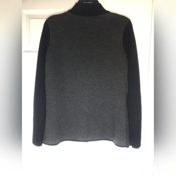 ColdwaterCreek M 10-12 WoolBlend KnittedBlackGray LngSlvButtons Women’s Cardigan - Picture 5 of 5